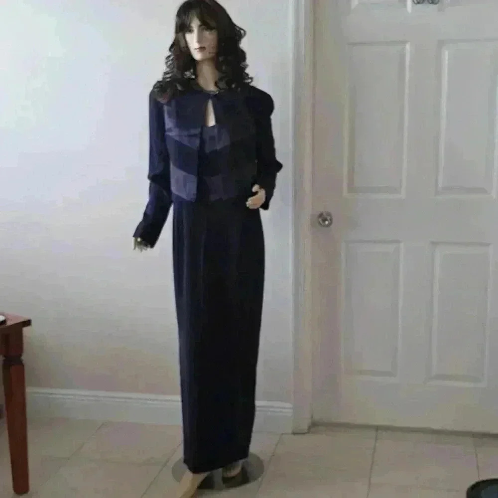 Dress EVENING MAXI JONES NEW YORK NAVY BLUE